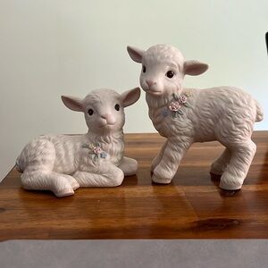 Home Interiors - Two Little Lambs- porcelain figurines